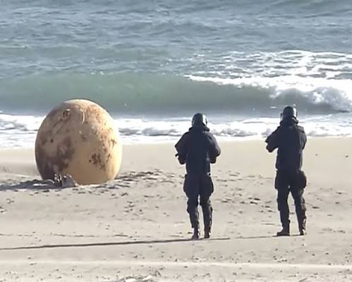 Japan has a mystery on its hands! Something washed up on the beach and  nobody seems to know where it came from or what it is.