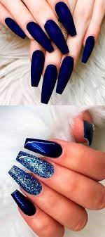 Firstly, let us take a look at one of the more popular blue and white nail designs. Good Screen Nail Art Glitter Blue Tips Then Apparel Head Of Hair Along With Boots And Shoes Another In 2021 Blue Glitter Nails Blue Coffin Nails Shiny Nails Designs