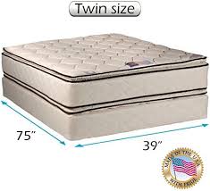 Dream Sleep Coil Comfort Medium Firm Two Sided Pillowtop Twin Mattress Set With Bed Frame Included Sleep System W In 2020 Mattress Sets Mattress Box Springs Mattress
