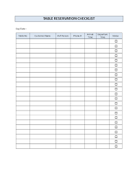 Restaurant Table Reservation Checklis Download This Table Reservation Checklist To Administrate The Reserv Restaurant Management Restaurant Tables Restaurant