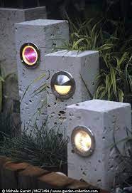 Garden Light Columns Garden Lighting Diy Concrete Light Diy Outdoor Lighting