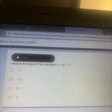 What Is The Slope Of The Equation Y 5x 7 O 7 O 7 Brainly Com