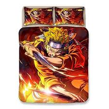 Le lin est une matière naturelle et écologique, anallergique, anti bactérienne. Q Ddoit Housse De Couette Japonais Anime Cartoon Pour Chambre D Enfants Uzumaki Naruto Uchiha Sasuke Imprime 3 Taie D Oreiller Parure De Lit Housse De Couette