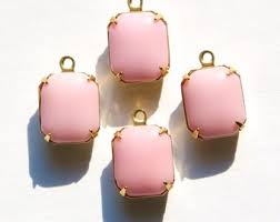 Vintage Faceted Smokey Light Amethyst Stones 2 Loop Brass Setting 18x13mm  Ovl003ww2