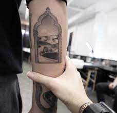 See more ideas about sleeve tattoos, tattoos, desert tattoo. Arabic Landscape Tattoo Tattoogrid Net
