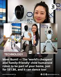 China just made a humanoid robot that's actually affordable! Meet Bumi, a  3.1-foot-tall, child-friendly robot by Beijing startup Noetix Robotics.  Priced at just S$1,870, it walks, talks, and even dances! 💃 Designed