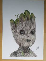 Original Drawing Baby Groot Guardians Of The Galaxy Baby Groot Drawing Marvel Drawings Prismacolor Art