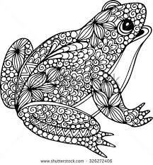 Hand Drawn Ornamental Doodle Frog Illustration With Zentangle Ornaments Frog Coloring Pages Mandala Coloring Pages Coloring Pages