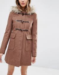 Shop this coat at asos uk and see how people styled it. Asos Wool Blend Faux Fur Hooded Duffle Coat Asos