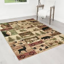 Find images of carpet texture. Hr Cabin Collection 907 Rustic Rugs 5 2 By 7 2 Contemporary Geometric Design Mother Bear And Cub Fish Lodge Deer Southwestern Design Beige Red Green And Multi Walmart Com Walmart Com