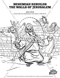 Have the students write their names above their squares. Awesome Nehemiah Coloring Page Img Large Watermarked Book Of Sunday School Pages Full For Jaimie Bleck