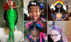 10 stunning crazy hair day ideas for boys inorder to anyone will not will have to explore any more. Crazy Hair Day Ideas Little Girl Wears Little Mermaid Hair To School Daily Mail Online