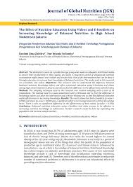 PDF) The The Effect of Nutrition Education Using Videos and E-booklets on  Increasing Knowledge of Balanced Nutrition in High School Students in  Jakarta