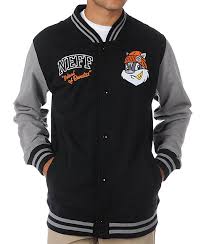 Neff School Black Letterman Fleece Jacket Zumiez