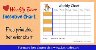 Free Weekly Incentive Chart Activity Bear Play Learn