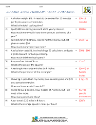 Basic Algebra Worksheets