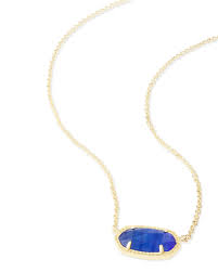 Kendra Scott Elisa Cobalt Cat S Eye Gold Plated Necklace Mullen Brothers