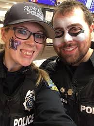 Good Morning Skowhegan, I come to work this morning to find pictures sent  to me from an event at Dunkin Donuts yesterday. Corporal Boudreau and  Officer Damon apparently had a little too