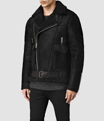 Mens Takoma Shearling Jacket Black Allsaints Com Mens Shearling Jacket Leather Jacket Men Sheepskin Jacket Mens