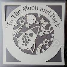 I used the cameo to put the sentiment on the thank you. To The Moon And Back Outer Space Svg Cricut Silhouette Cameo Cutting Template Scrapbooking Papercutting Card Making Digital Upload Baby Children