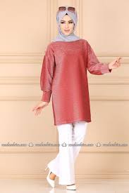 Modaselvim Tunik Simli Tesettur Tunik Tkm2679 Kiremit Fashion Head Scarf Hijab