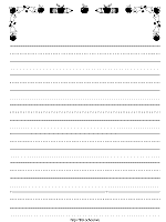 Each row features solid lines at top and bottom, and a dashed line in the center. Printable Writing Paper For Handwriting For Preschool To Early Elementary