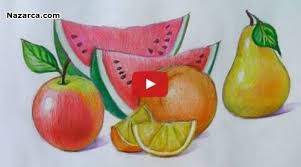 Meyveler Nasil Cizilir Videolu Ders Nazarca Com Pastel Boyalar Boya Kalemi Meyve