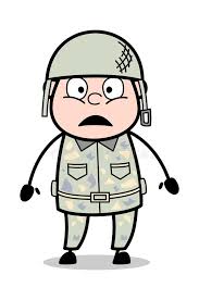 Begin to draw the soldier's uniform. Wondering Cute Army Man Cartoon Soldier Vector Illustration Stock Illustration Illustration Of Panic Frightened 148405474