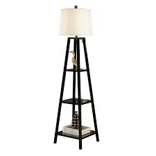 Black wood floor lamp with shelves. You Ll Love The Elliot 63 Tripod Floor Lamp At Allmodern With Great Deals On Modern Lighting Products And Fre Floor Lamp Rustic Floor Lamps Wood Floor Lamp