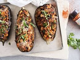 Aubergines Farcies A La Grecque La Vie Claire Recette Aubergines Farcies Recette Aubergine Farcie Butternut