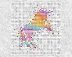 Baby cross stitch pattern unicorn set of 3 love dream big little nursery cross stitch nature cross stitch kids room decor pdf pattern. Watercolour Unicorn Cross Stitch Pattern Modern Rainbow Etsy In 2021 Unicorn Cross Stitch Pattern Cross Stitch Patterns Cross Stitch