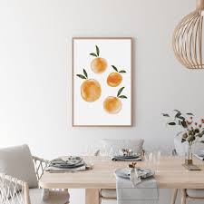 Even a single dining room print can enhance the appeal, but the power of an entire collection is simply irresistible. Fruit Wall Art Kitchen Print Dining Room Print Orange Etsy In 2021 Fruit Wall Art Kitchen Prints Kitchen Wall Art