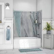 Bathtub surrounds are easier to install, cost less than tiles, can add a stylish look to your bathroom and make your bathroom easier to clean. Flexstone Elite 60 W X 32 D X 60 H Bathtub Surround 3 Piece At Menards