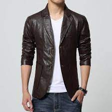 Plus Size M7xl Spring Autumn Men Washing Pu Leather Motorcycle Jackets Male Coat Color Khaki Brown Blac Leather Jacket Mens Blazer Jacket Mens Casual Dress