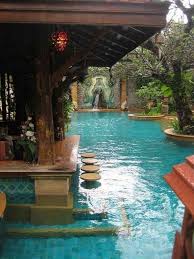 Welcome to our small swimming pool gallery! 36 Beautiful Mini Pool Garden Designs For Tiny House Pool Pooldesigns Poollandscaping Pool Bar Design Backyard Pool Tropical Pool