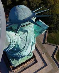 The Height Of The Statue Is 151 Feet 1 Inch Or 46 Meters The Height From Ground To Torch Is 305 Feet 1 Inch Or 93 Me Statue Statue Of Liberty In The Heights