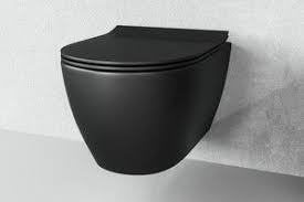 Spulrandlos Hange Wc Schwarz Matt Spulrandlos Hange Wc Schwarz Matt Spulrandloses Wand Wc Aldo Schwarz Mat In 2020 Black Toilet Modern Bathroom Decor Toilettes Design