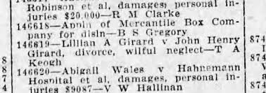 Lillian (Foucault) Girard files for divorce from John Girard