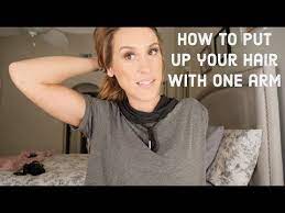 How I Put My Hair Up With One Arm Youtube Up Hairstyles Arm Hair Hand Therapy