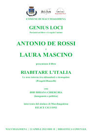 MACCHIAGODENA, ANTONIO DE ROSSI E LAURA MASCINO PRESENTANO IL LIBRO  &LDQUO;RIABITARE L&RSQUO;ITALIA: LE AREE INTERNE TRA ABBANDONI E  RICONQUISTE" - Molise Web giornale online molisano