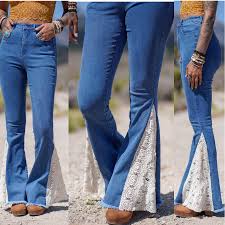 The relaxed fit of these retro staples has seen them come back in vogue. Lace Detail Bell Bottom Jeans Casual 2 Dressy