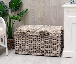 Rattan decorative storage 12 piece plastic bin set is made from strong and durable plastic material that will withstand ongoing use. Oliver Rattan Storage Trunk Blanket Box Greywash