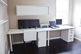 Clean White Computer Desk Setup From Ikea Linnmon Adils With Alex Storage Drawer White Computer Desk Ikea Home Office Minimalist Computer Desk