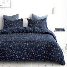 66 x 86, 1 bed skirt: Amazon Com Wake In Cloud Constellation Comforter Set Navy Blue With White Space Stars Pattern Printed Soft Microfiber Bedding 3pcs Twin Size Kitchen Dining