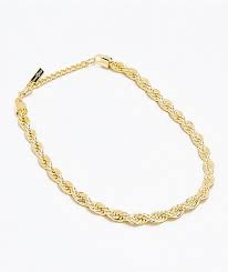 Herringbone link gold chains look almost solid but flow like gold. King Ice Women S Gold Rope Chain Necklace Zumiez