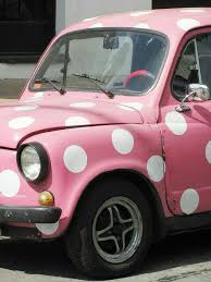 Pink And White Polka Dotted Punch Buggy Pink Polka Dots Pink Car Polka Dots