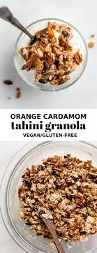 Orange Cardamom Tahini Granola Recipe Granola Recipe Healthy Vegan Granola Raw Food Recipes