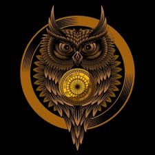  Owl Clock Vector Tattoo Owl Logo Animal Dragon Drawing