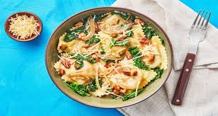 Mushroom Ravioli With Kale Walnuts Recipe Hellofresh Recipe Mushroom Ravioli Walnut Recipes Stuffed Mushrooms