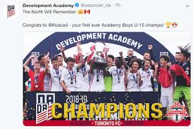 0.00 number of grounds the average toronto fc academy fan has been to. Youth Toronto Fc Wins First Boys Da U 15 Title 06 26 2019